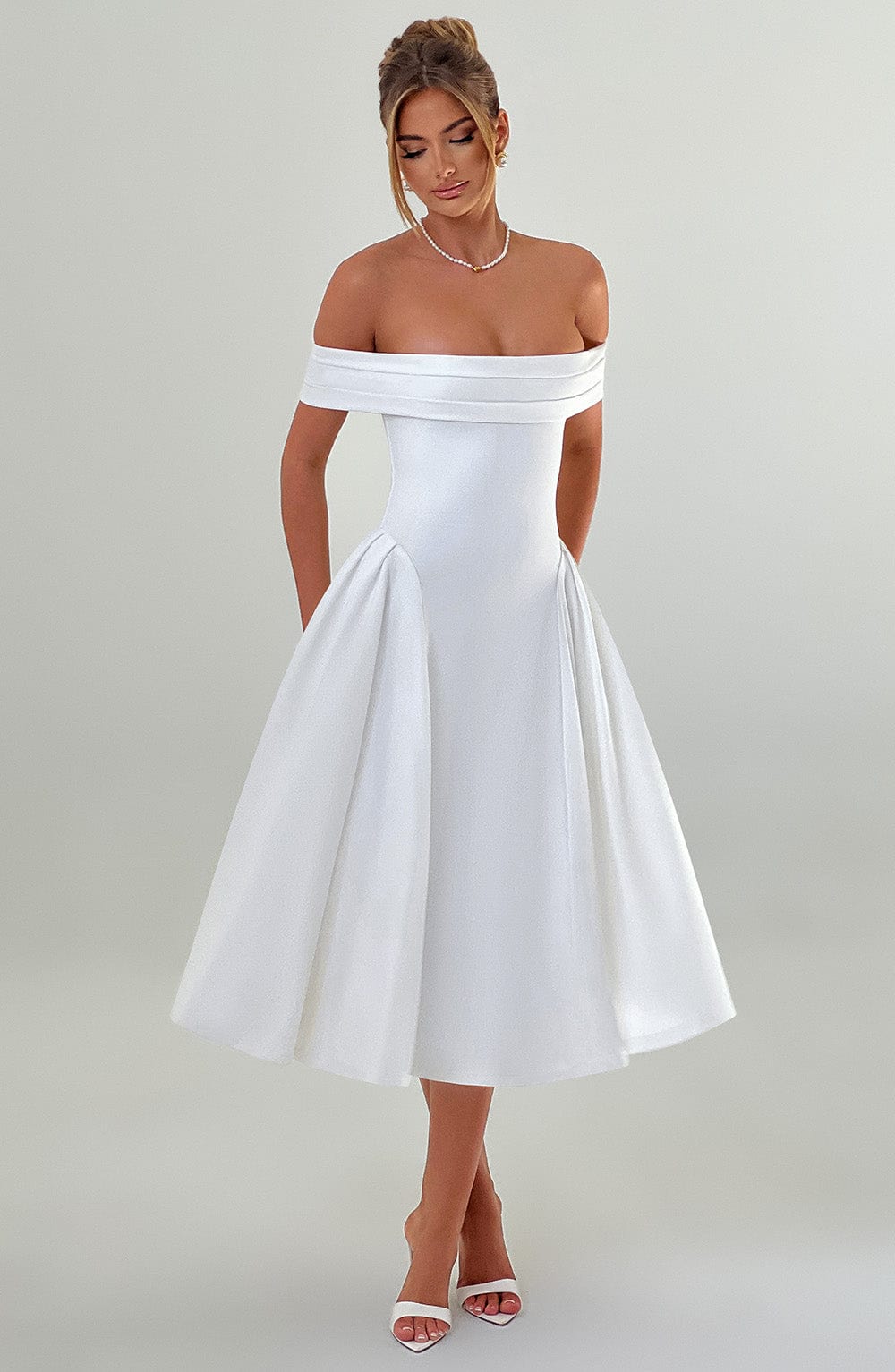 Marinda Midi Dress in Ivory