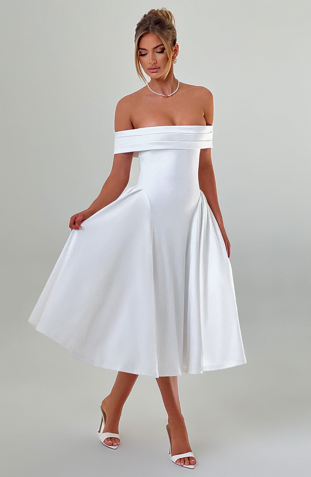 Marinda Midi Dress in Ivory