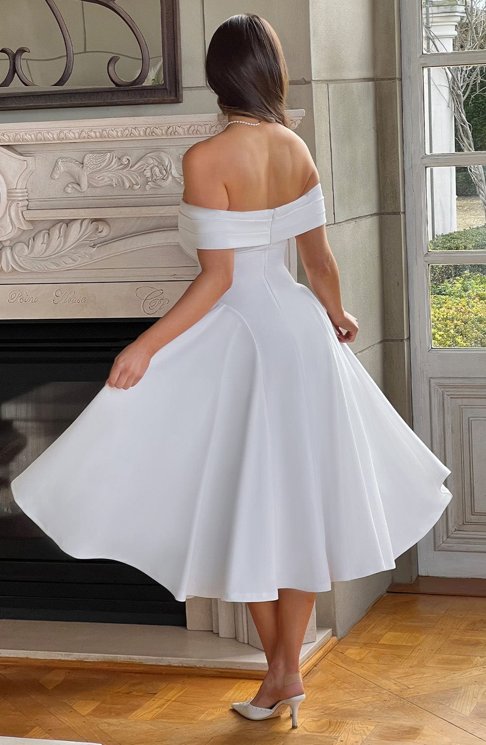 Marinda Midi Dress in Ivory