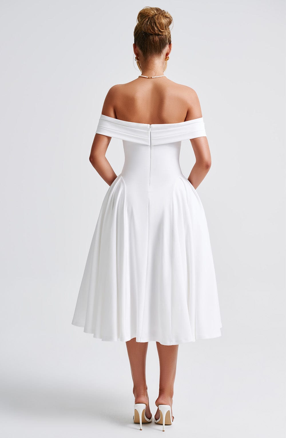 Marinda Midi Dress in Ivory