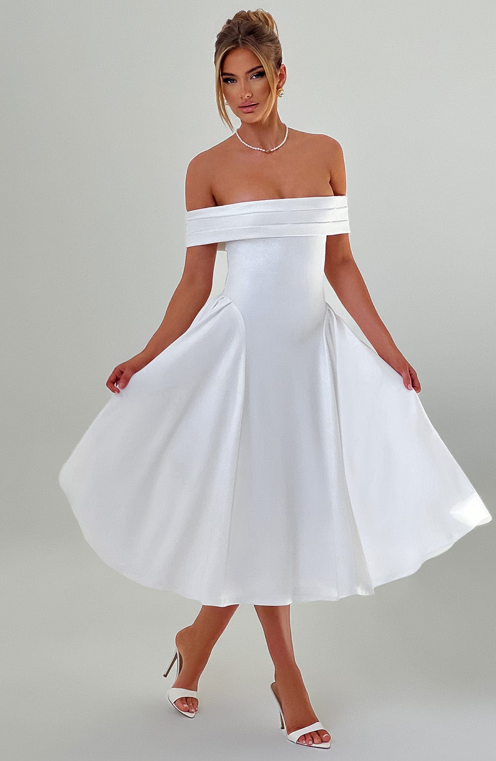 Marinda Midi Dress in Ivory