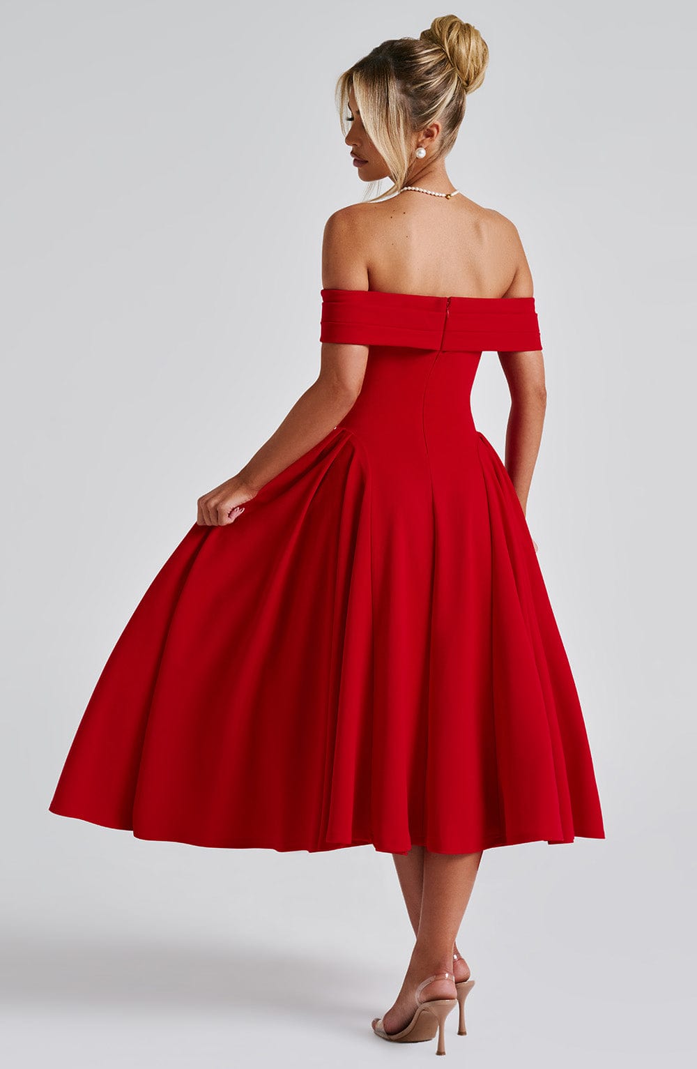 Marinda Midi Dress in Red