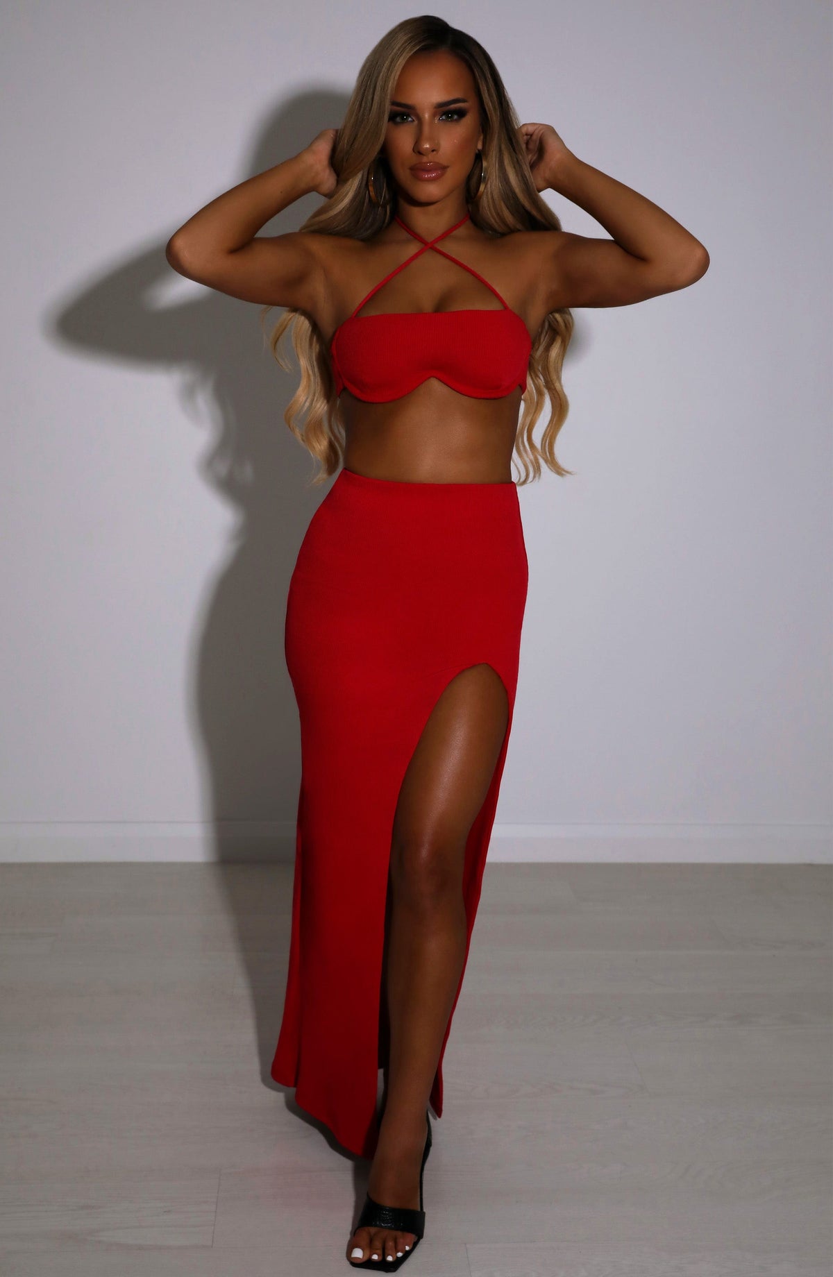 Marisela Maxi Skirt in Red