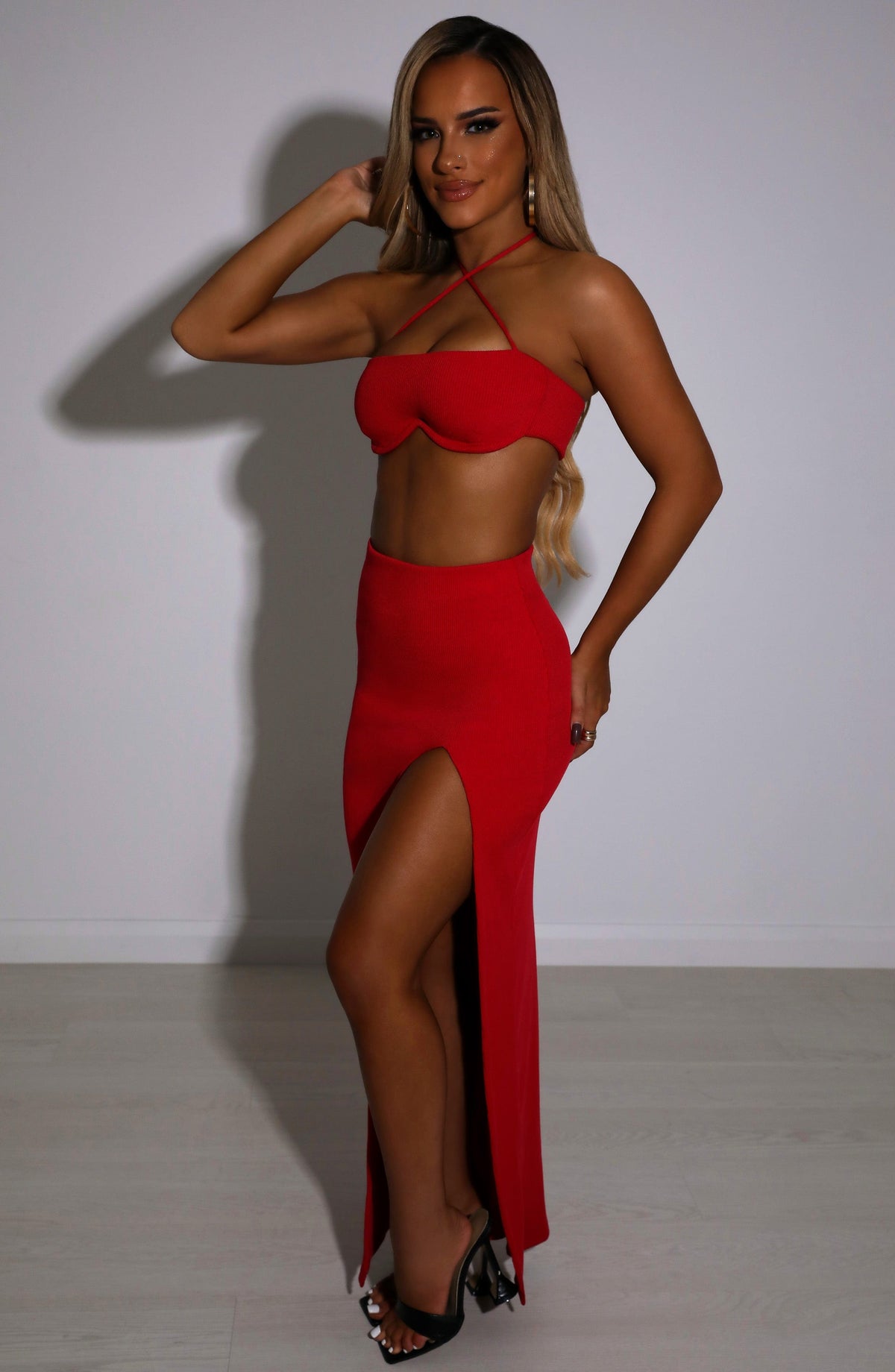 Marisela Maxi Skirt in Red