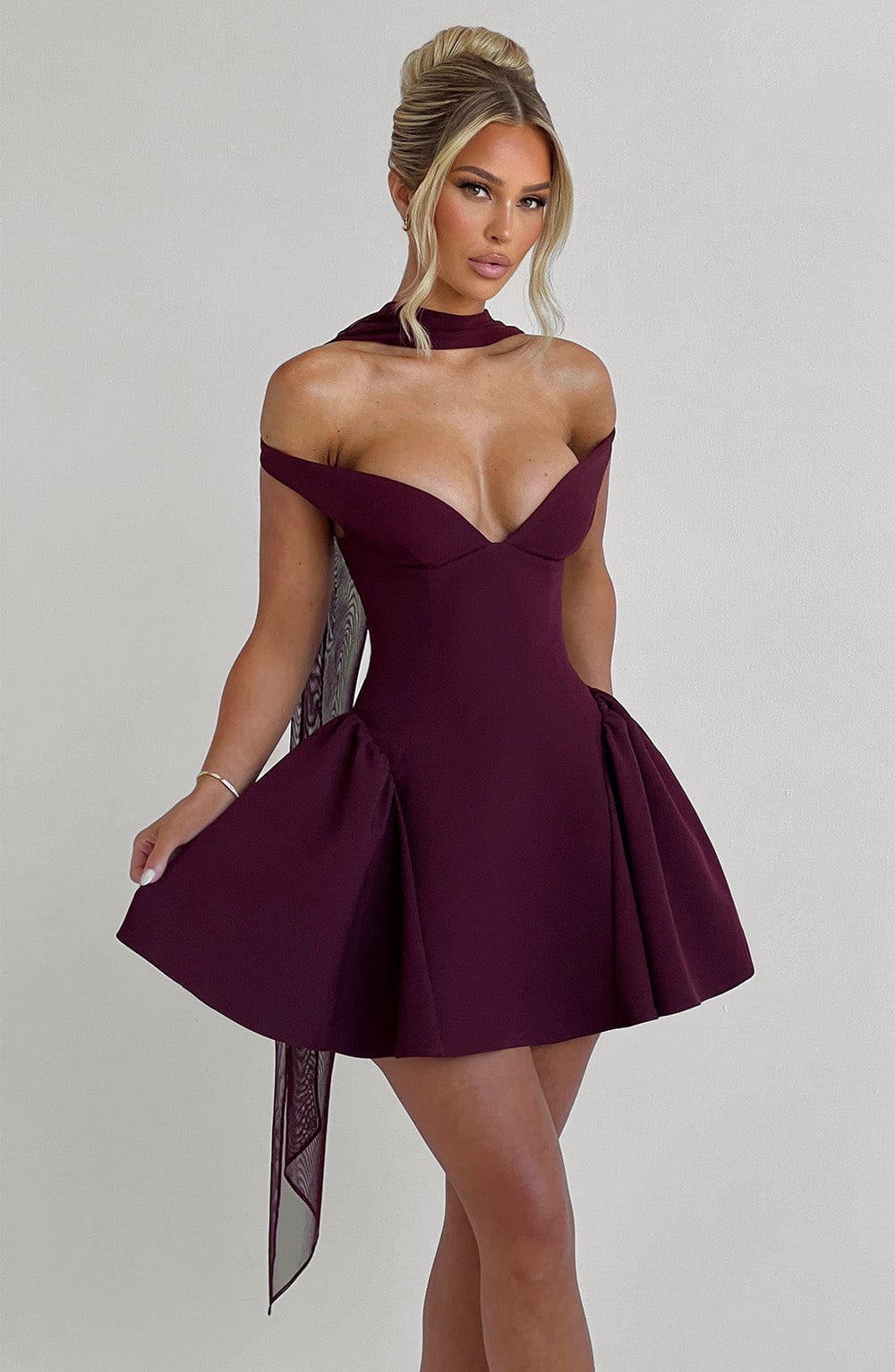 Marlie Mini Dress in Cherry Lacquer