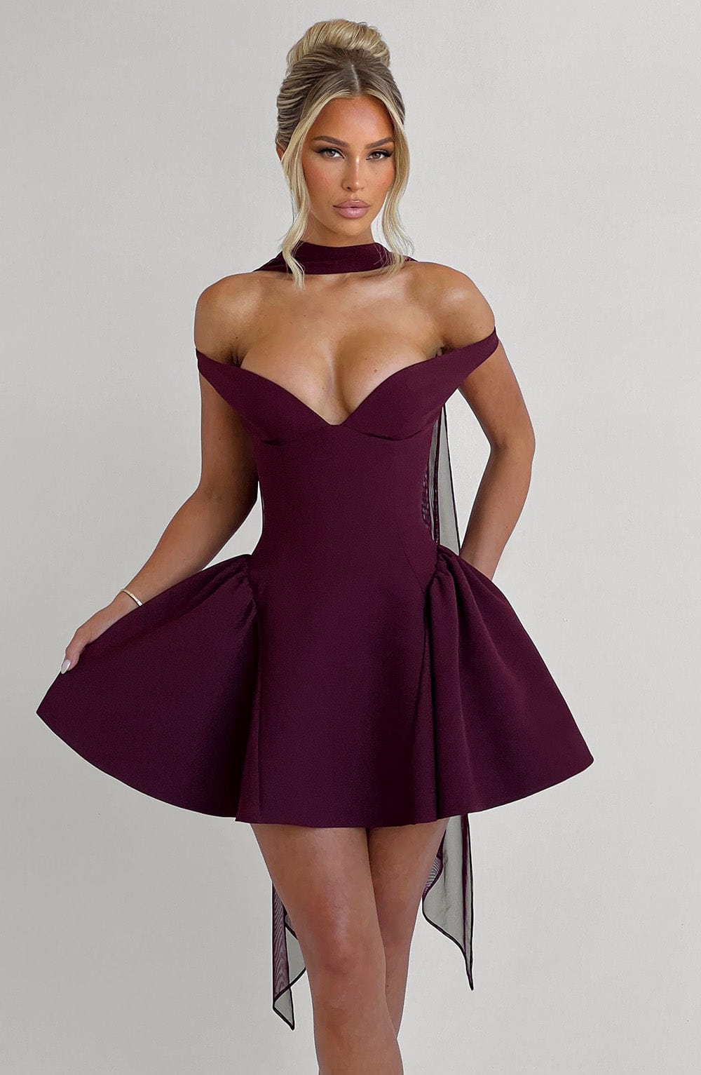 Marlie Mini Dress in Cherry Lacquer
