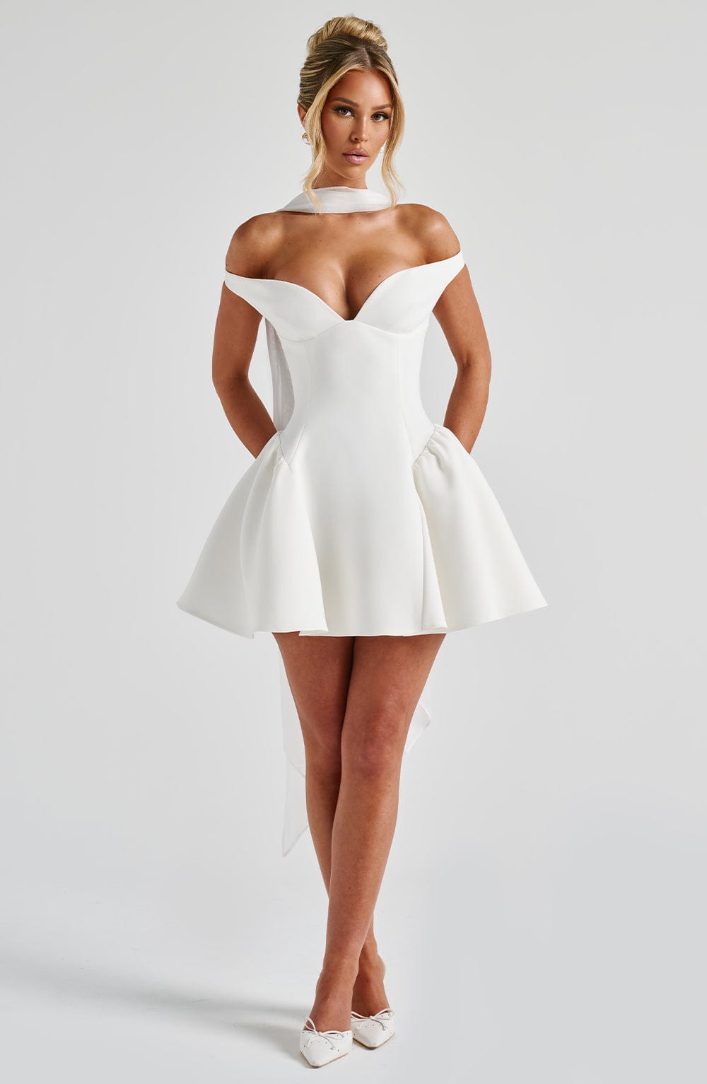 Marlie Mini Dress in Ivory