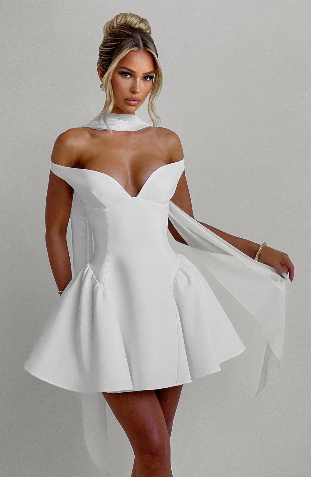 Marlie Mini Dress in Ivory