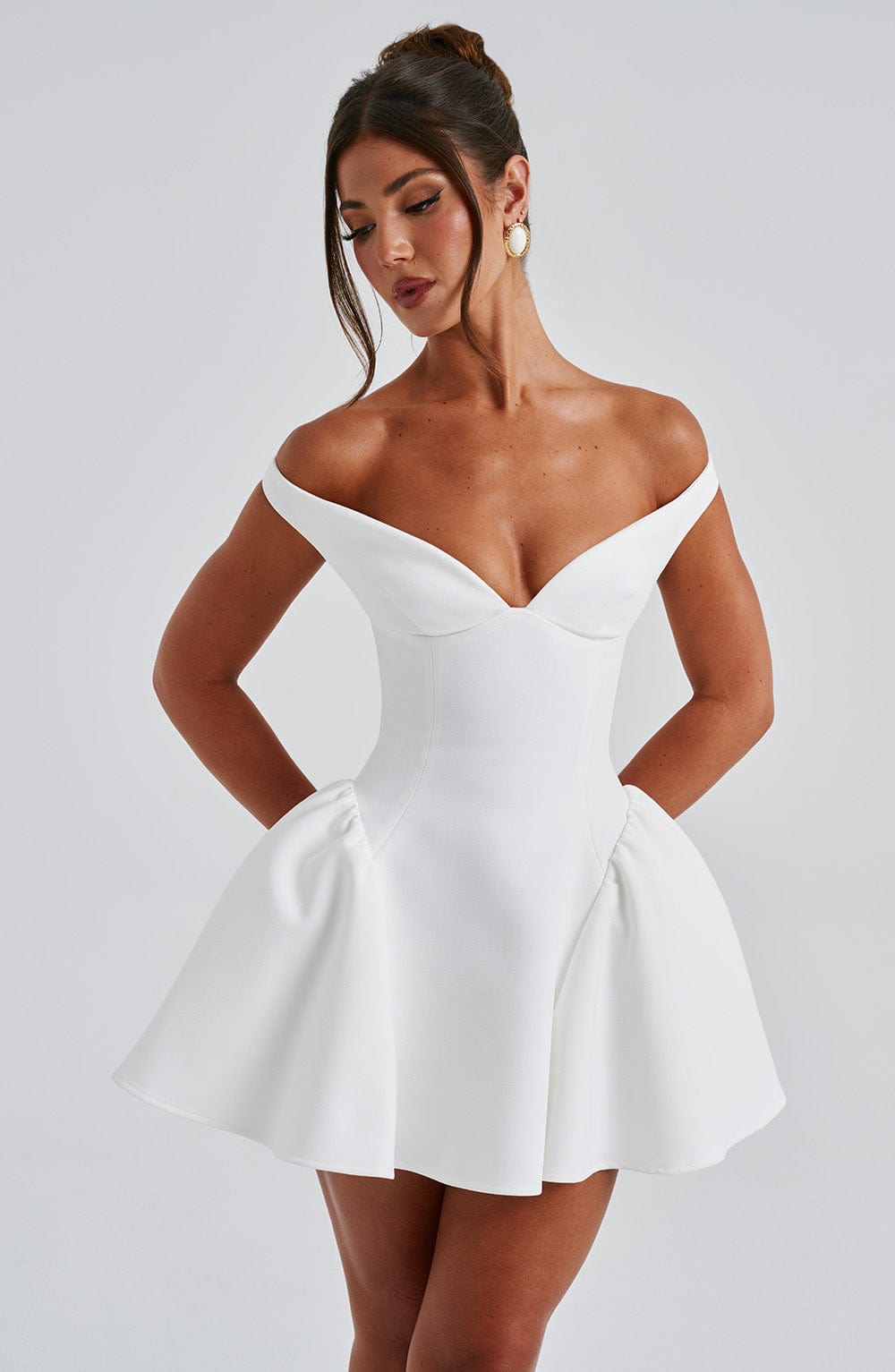 Marlie Mini Dress in Ivory