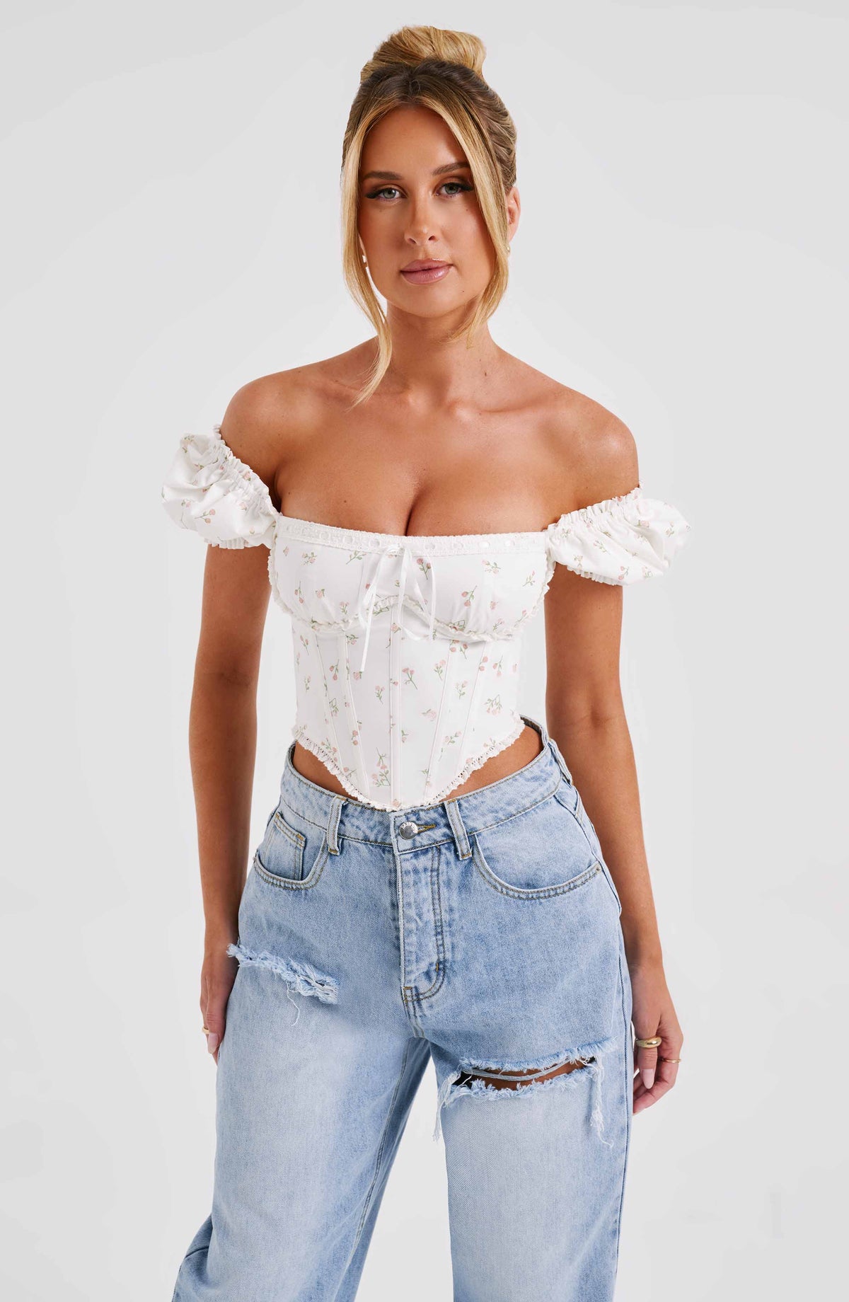Mathilde Corset in Blush Floral