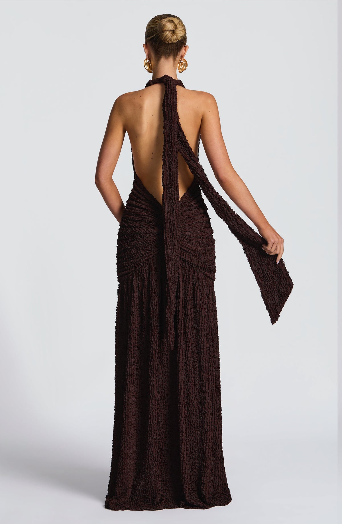 Minerve Maxi Dress in Plum Brown