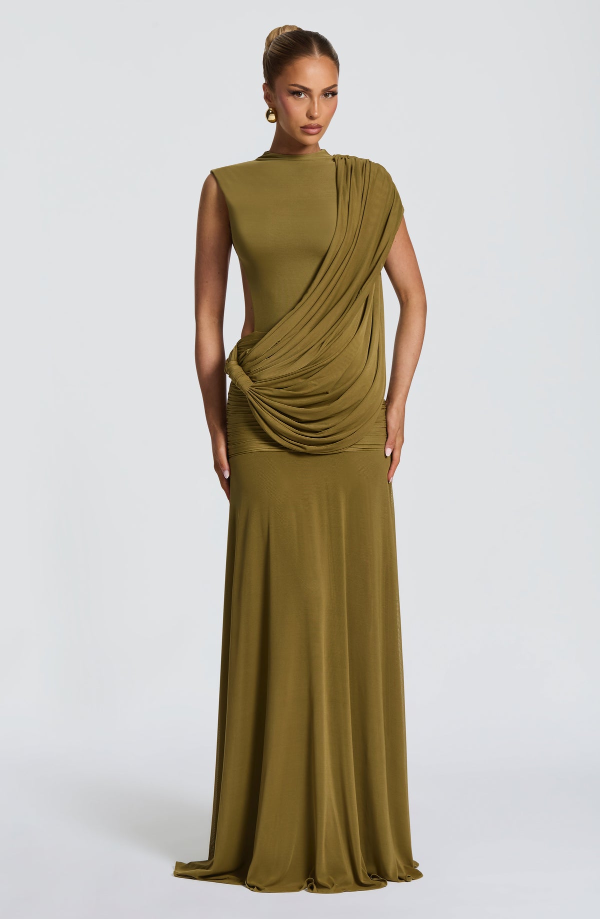 Mireille Maxi Dress in Deep Olive