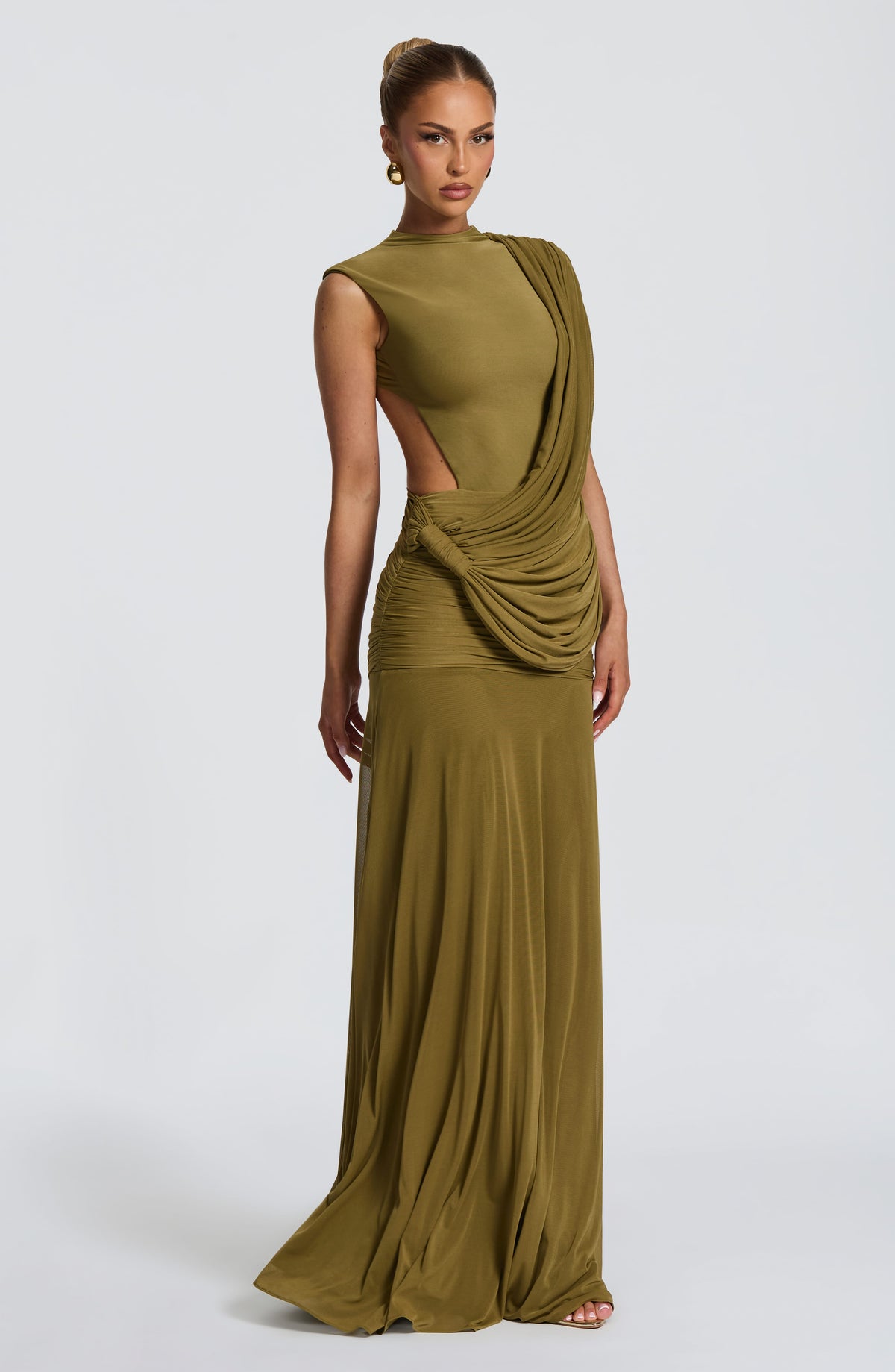 Mireille Maxi Dress in Deep Olive