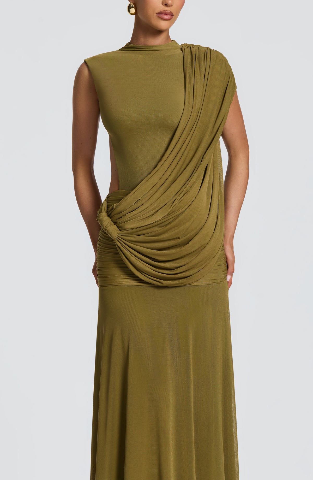 Mireille Maxi Dress in Deep Olive