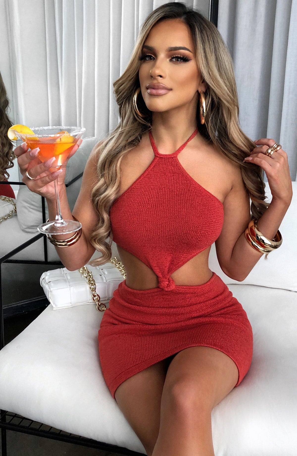 Mirosa Mini Dress in Red
