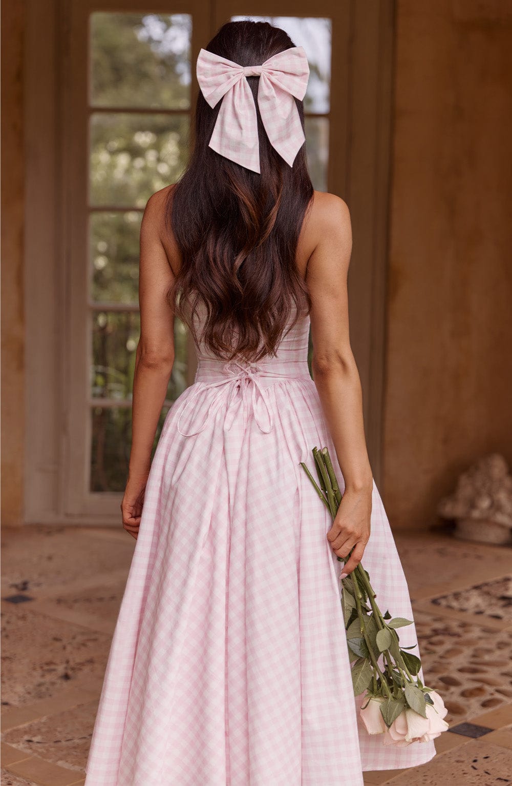 Mitza Bow in Blush Gingham