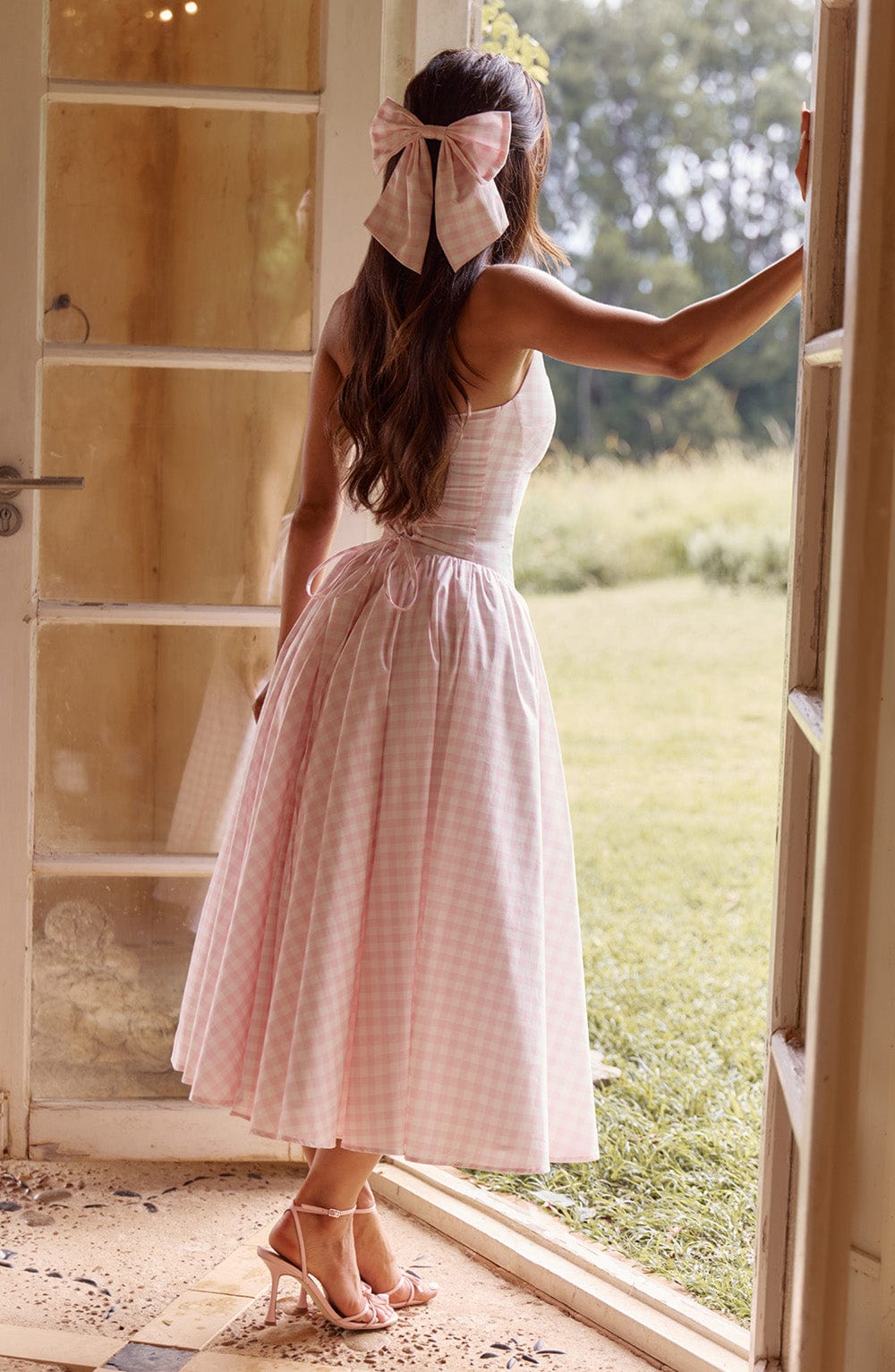 Mitza Bow in Blush Gingham