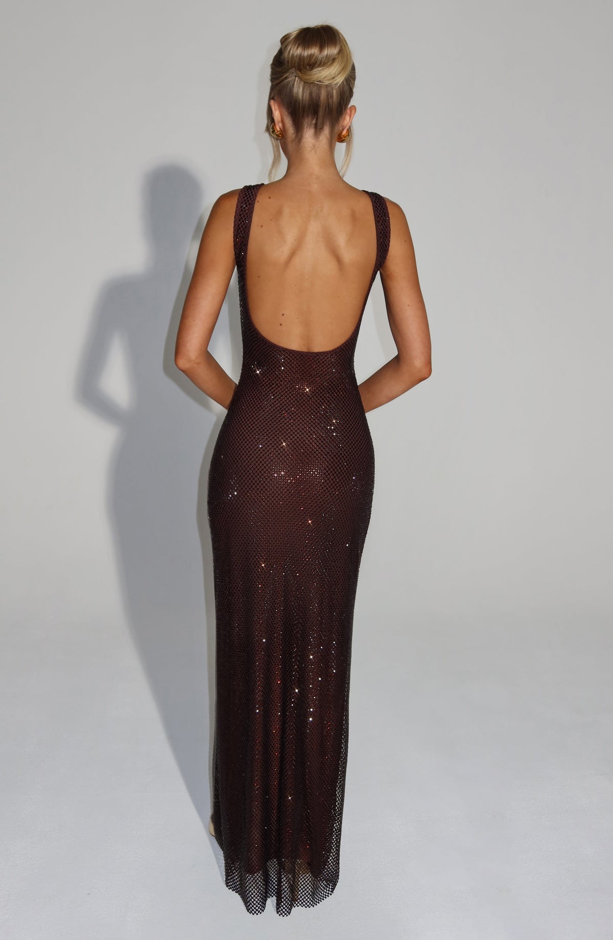 Petrine Maxi Dress in Plum Brown