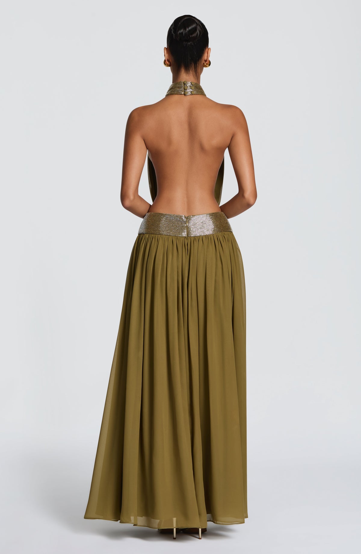 Rosaline Maxi Dress in Deep Olive