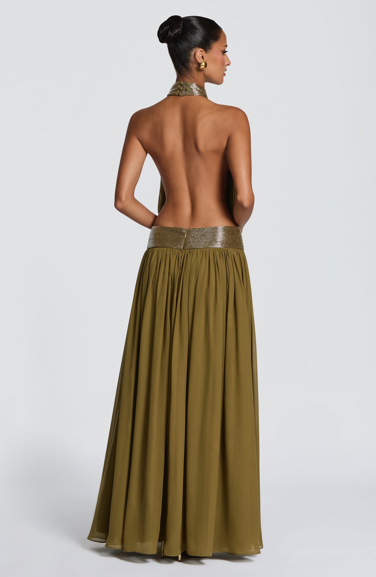 Rosaline Maxi Dress in Deep Olive