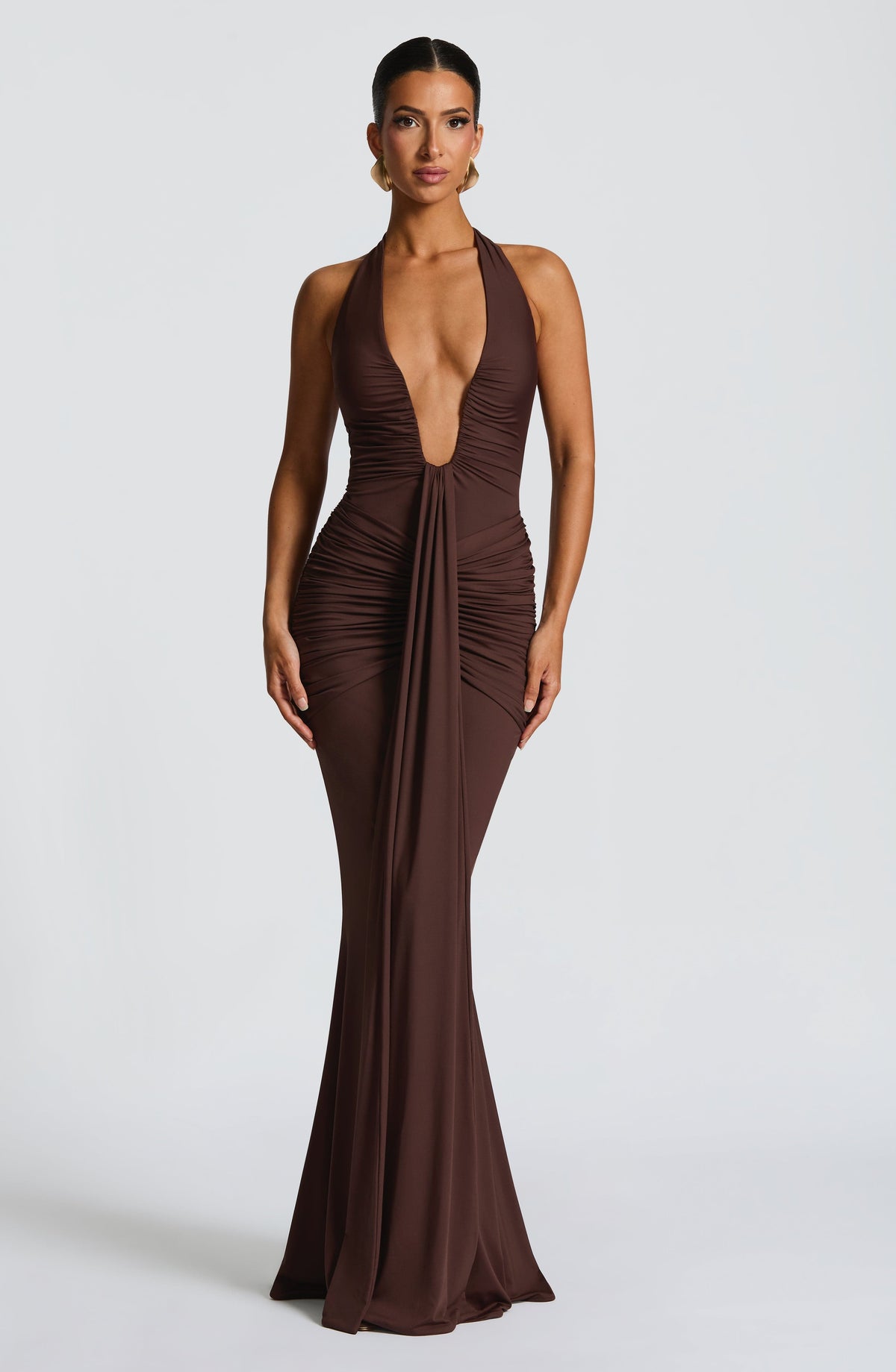 Rosetti Maxi Dress in Plum Brown