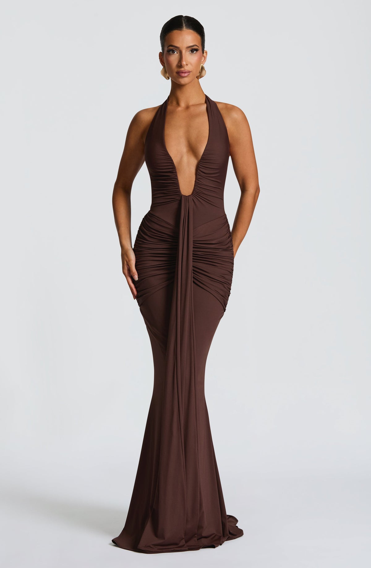 Rosetti Maxi Dress in Plum Brown