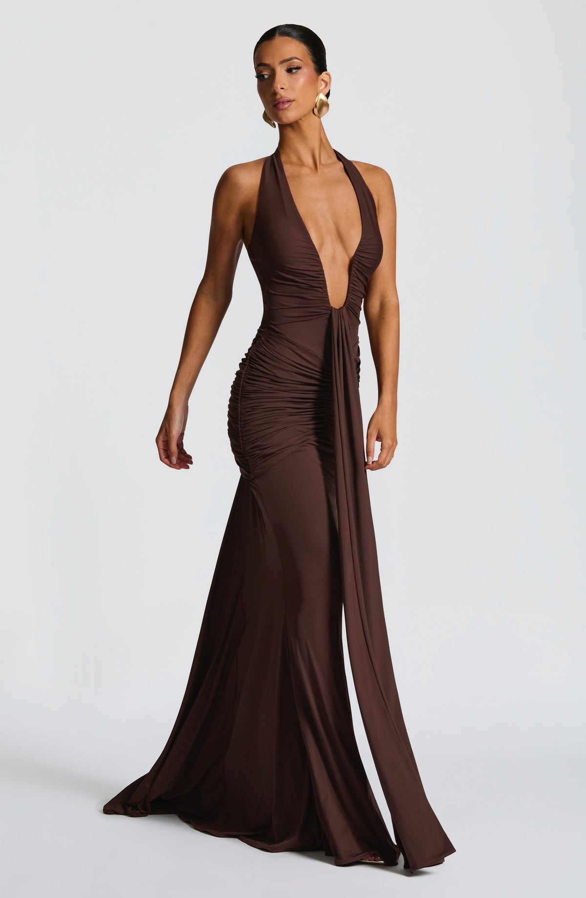 Rosetti Maxi Dress in Plum Brown