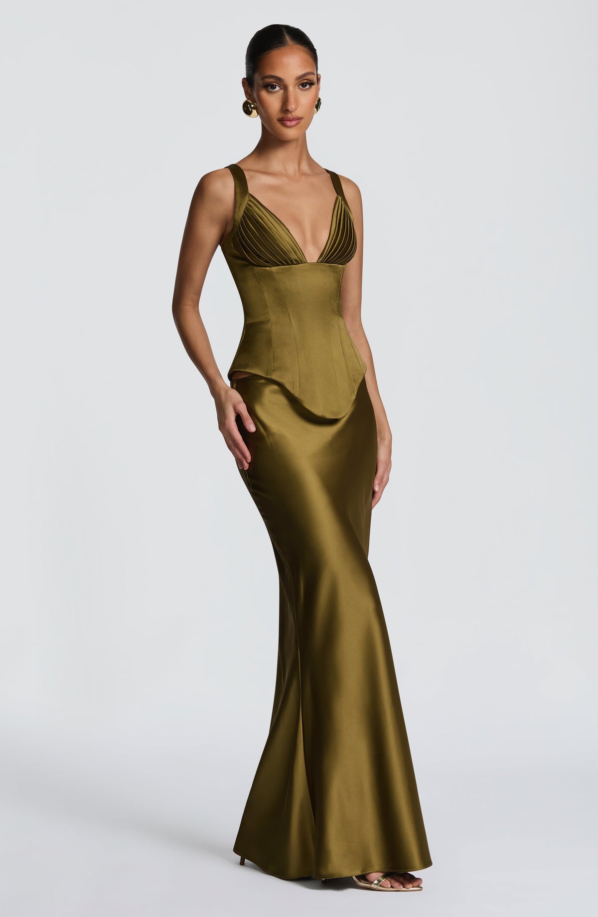 Rowyn Corset in Deep Olive