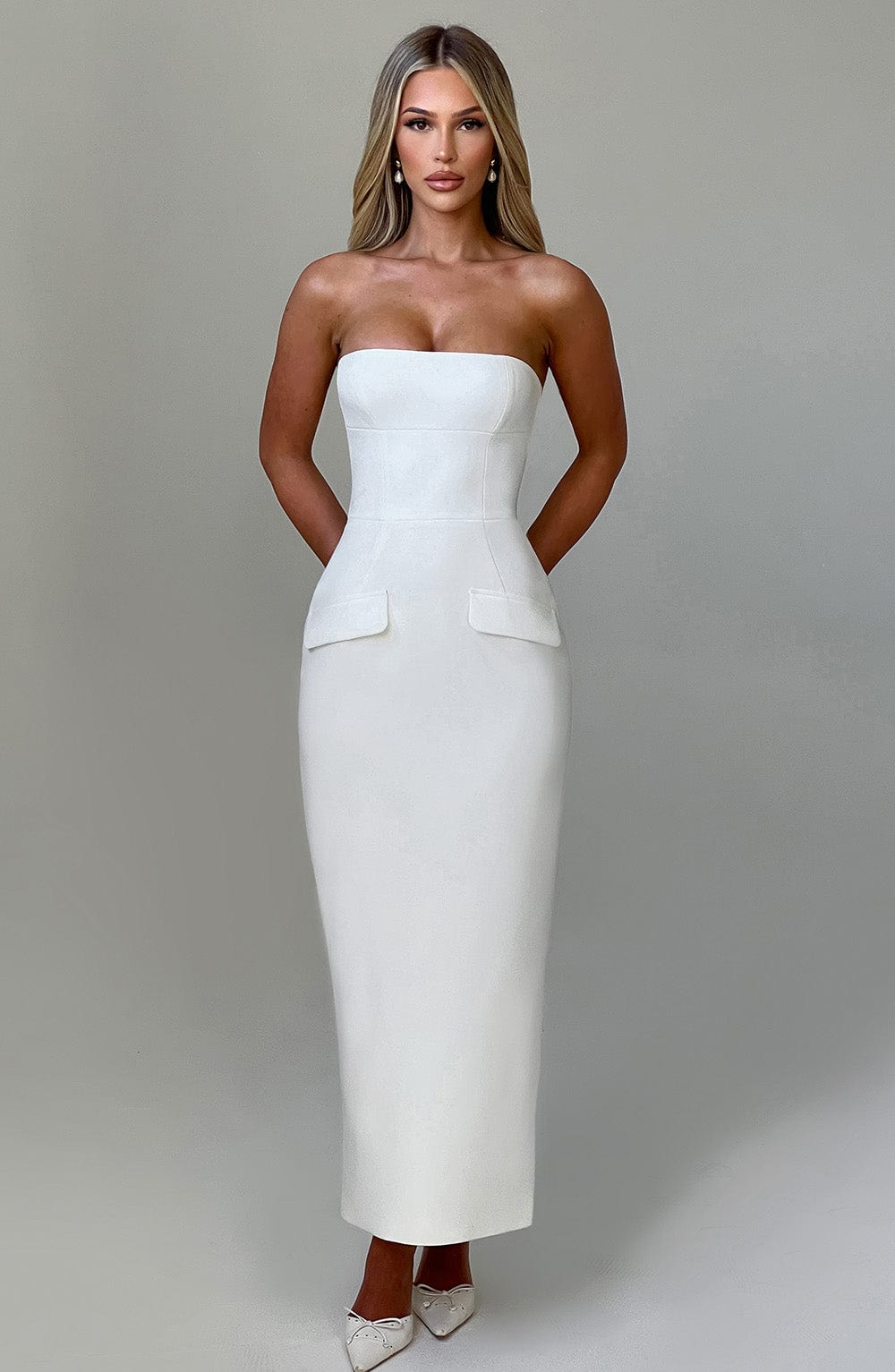 Roxelle Midaxi Dress in Ivory