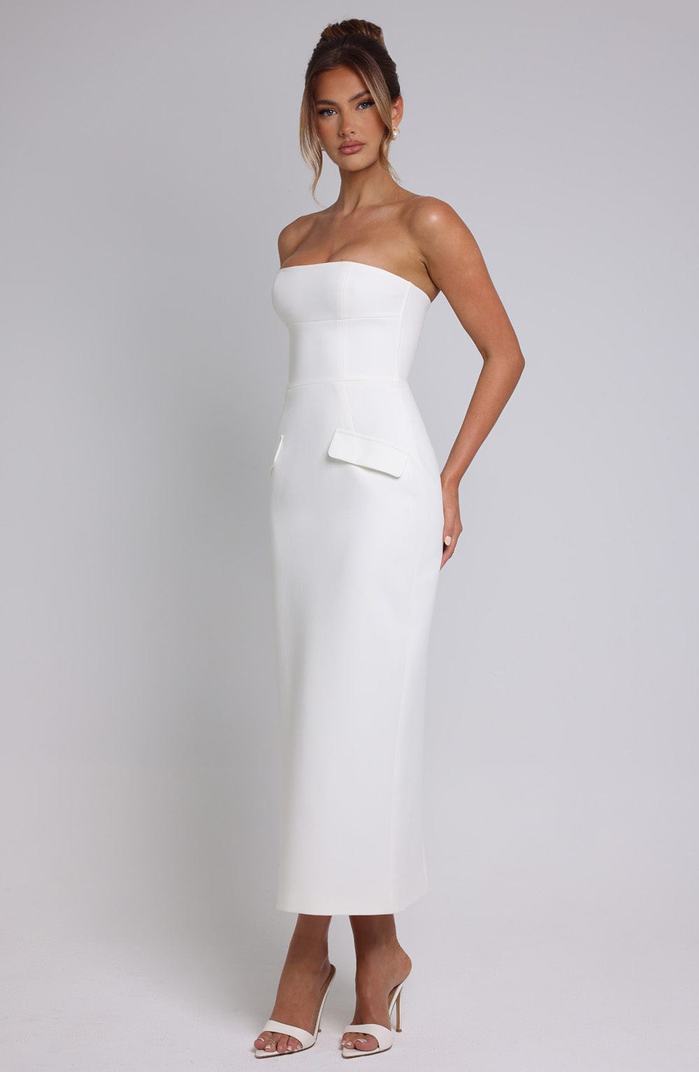 Roxelle Midaxi Dress in Ivory