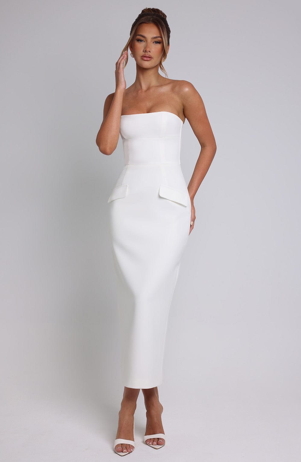 Roxelle Midaxi Dress in Ivory