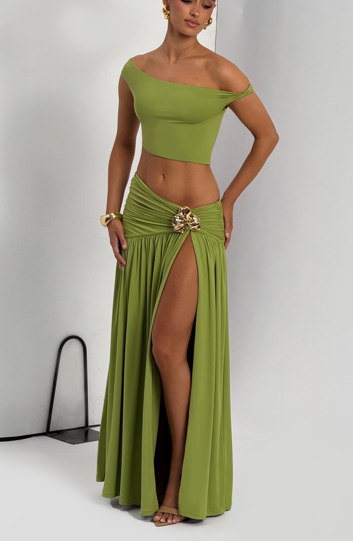 Sairina Maxi Skirt in Olive