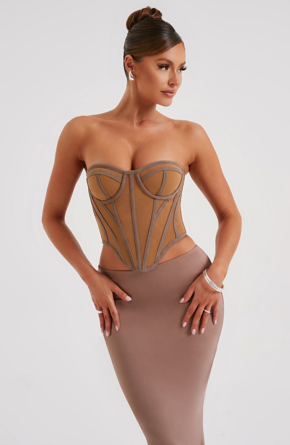 Santina Corset in Chocolate Nude