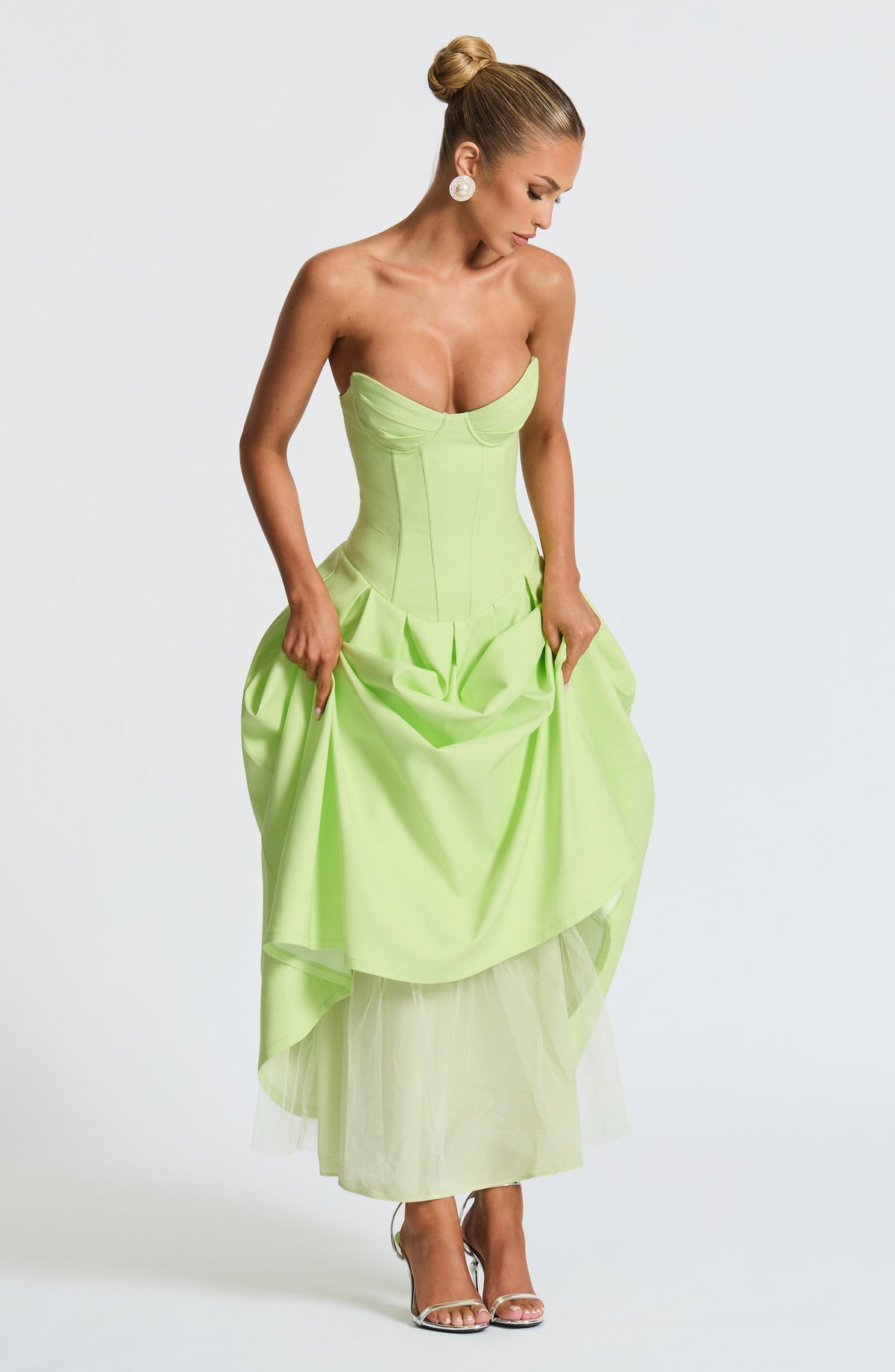 Selma Midi Dress in Lime