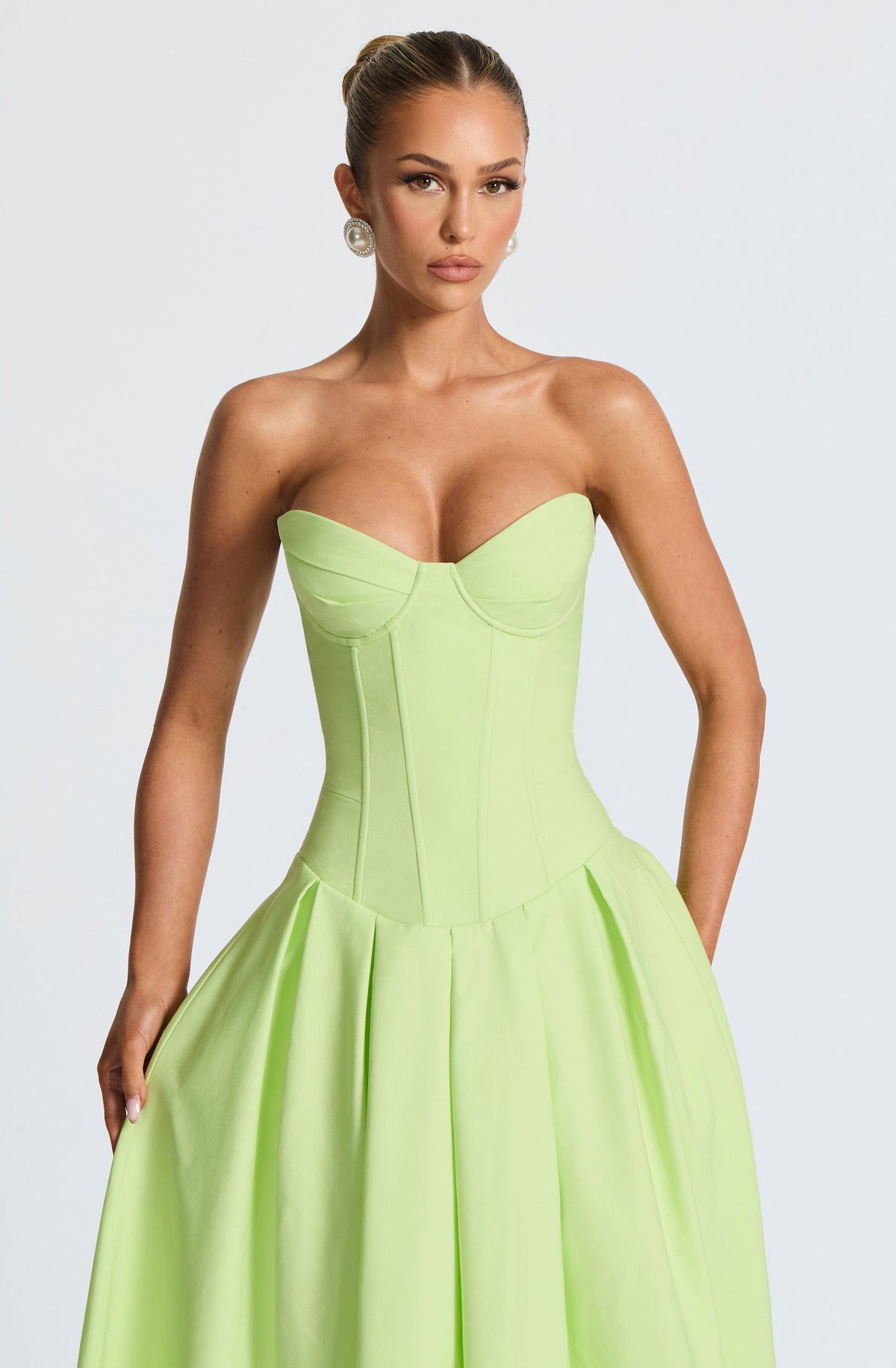 Selma Midi Dress in Lime
