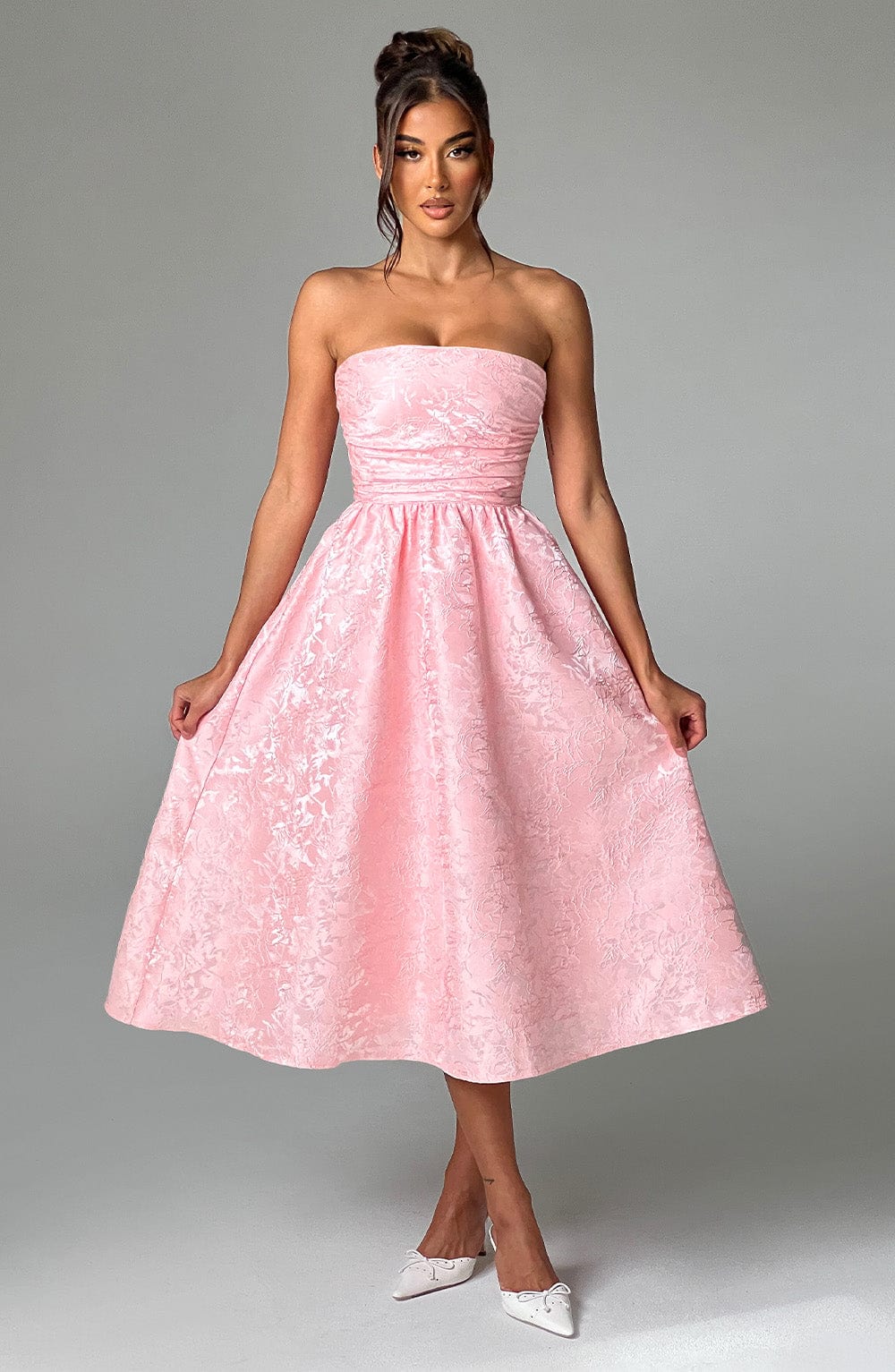 Sorcha Midi Dress in Blush