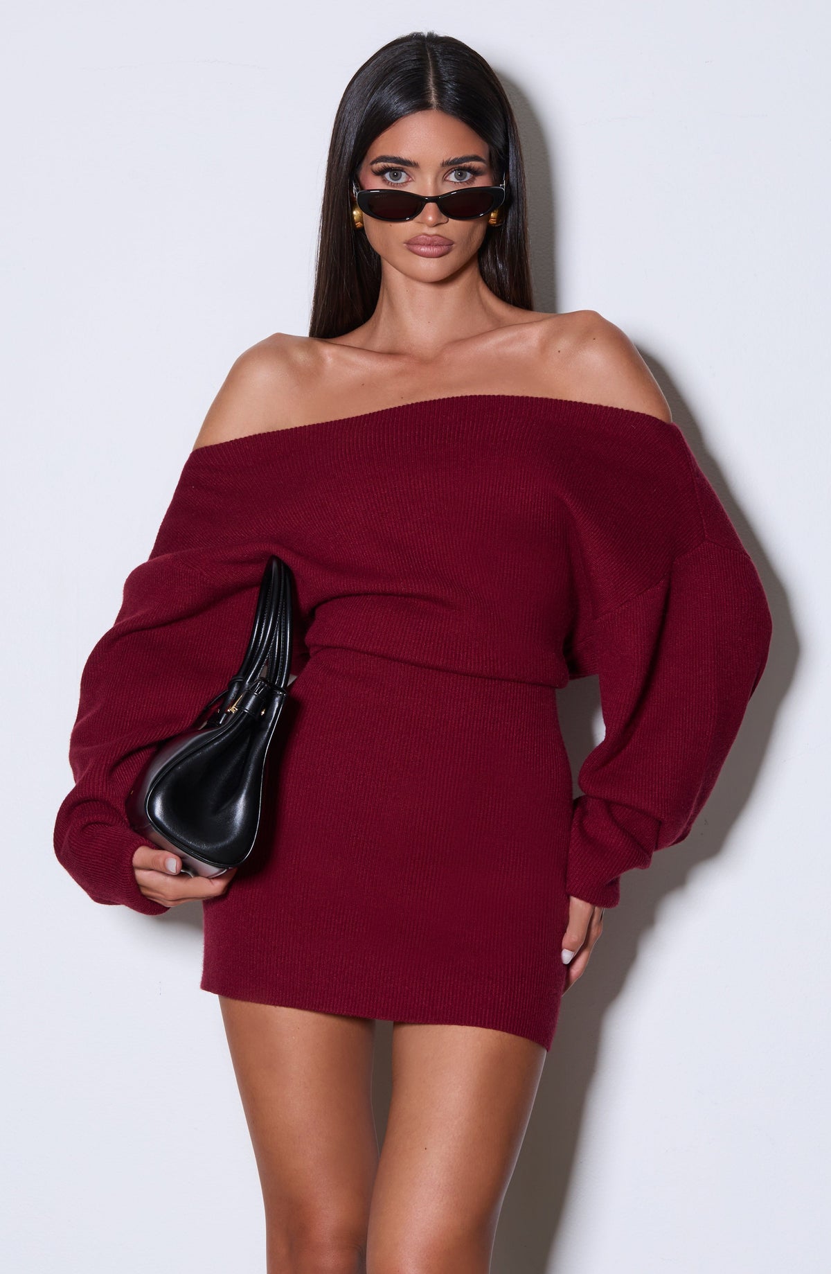 Sawyn Mini Dress in Burgundy