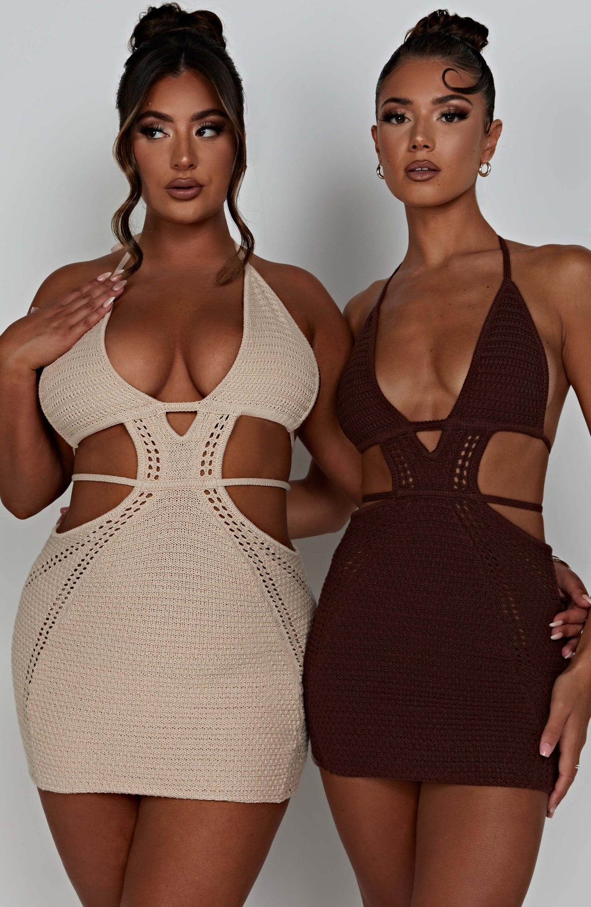 Serena Mini Dress in Chocolate