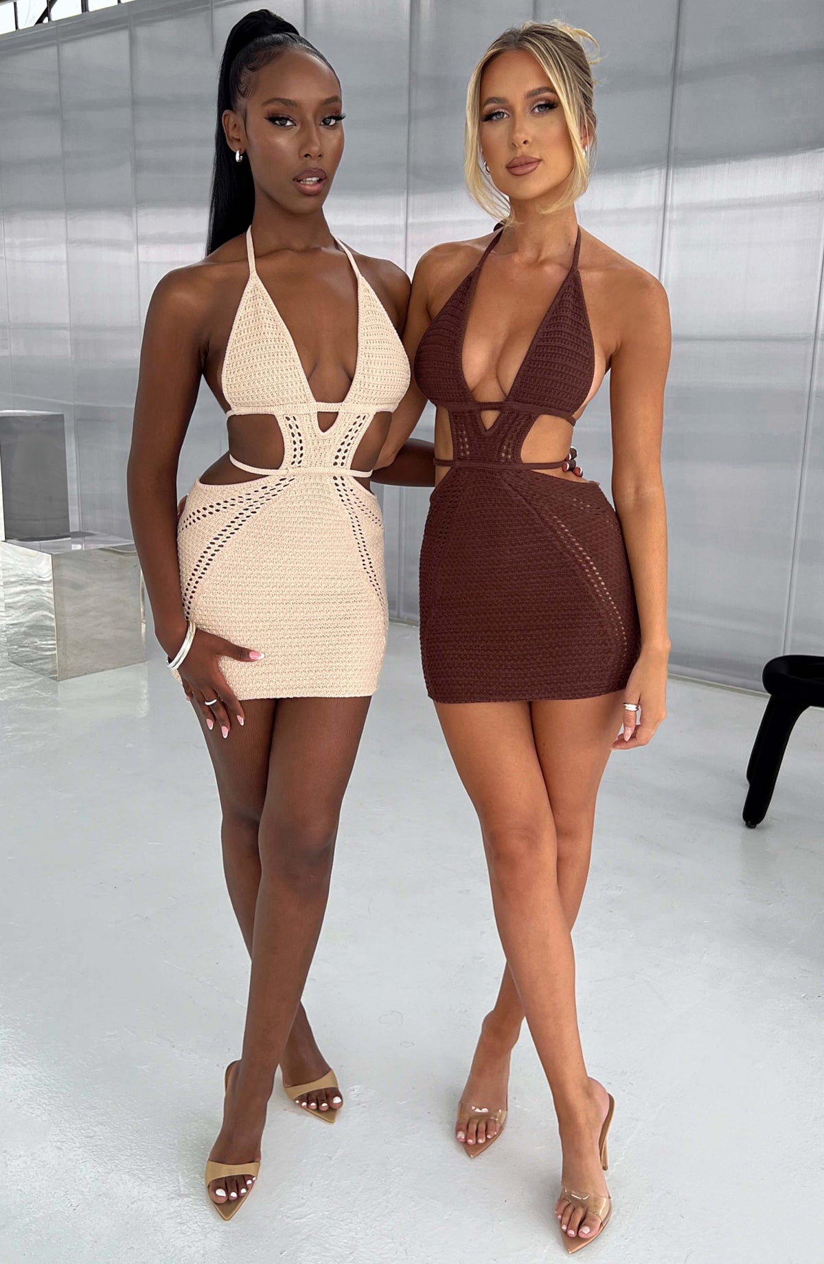 Serena Mini Dress in Chocolate