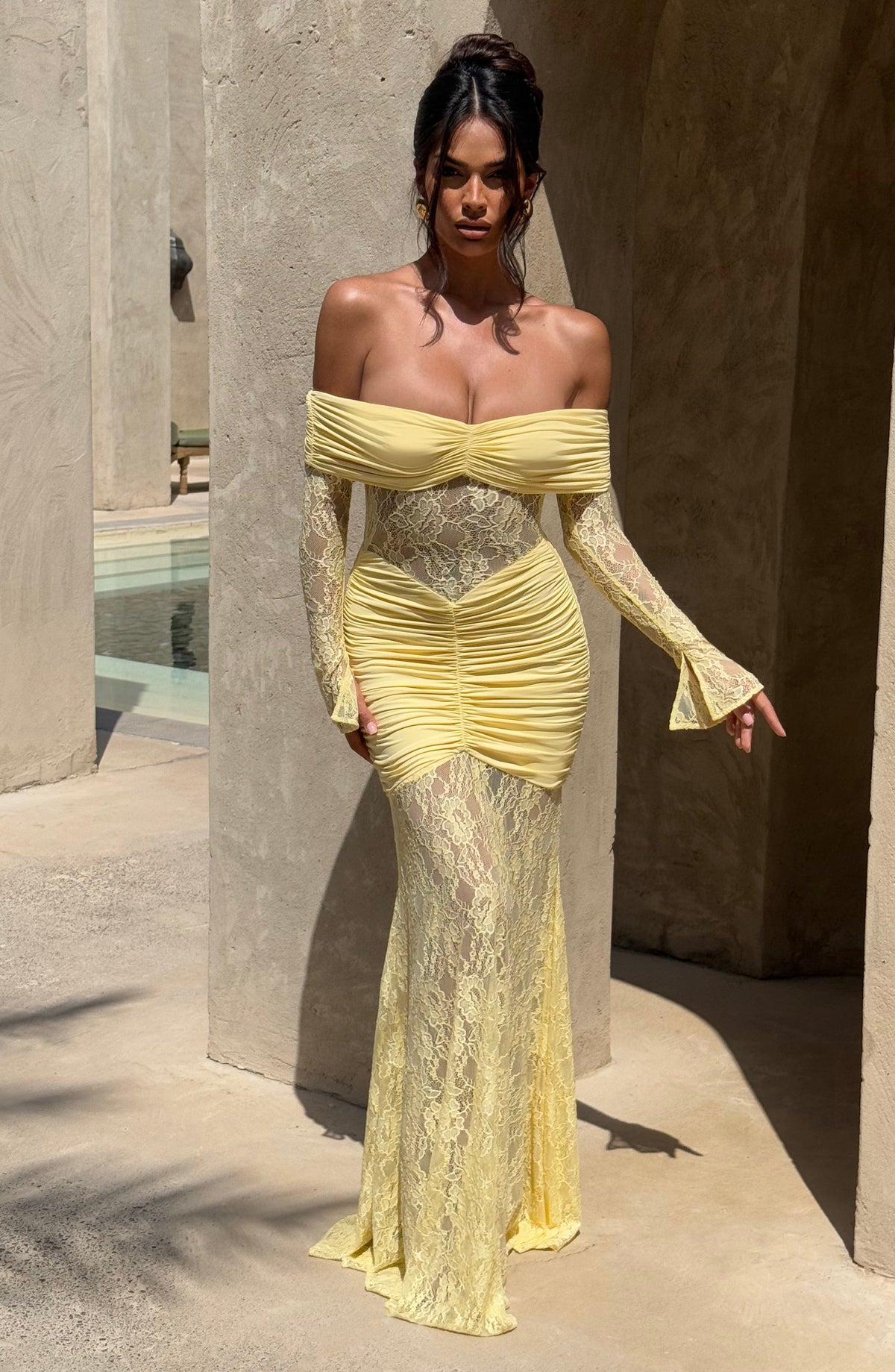 Solene Maxi Dress in Lemon