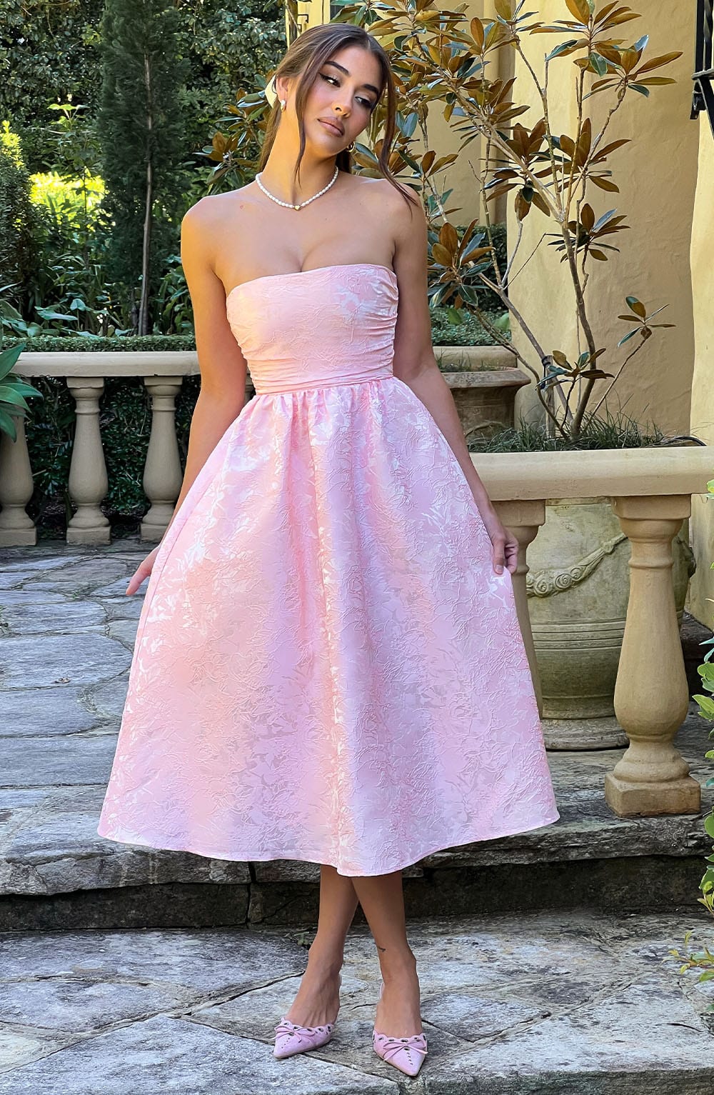Sorcha Midi Dress in Blush