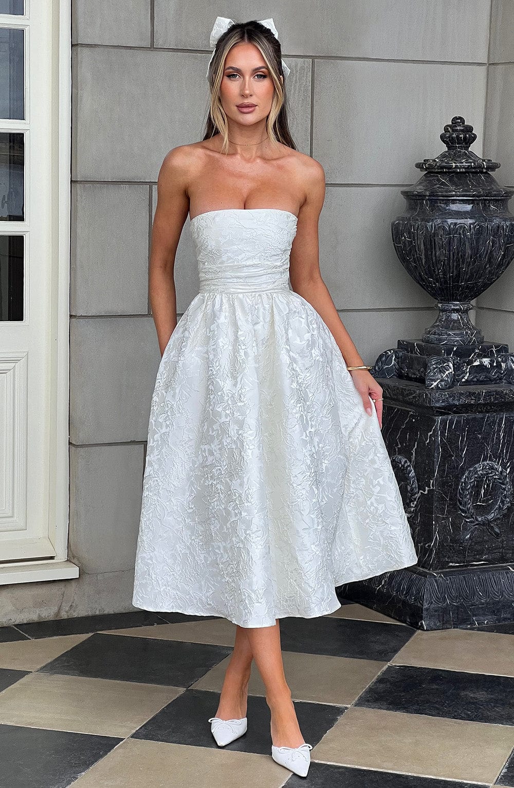 Sorcha Midi Dress in Ivory