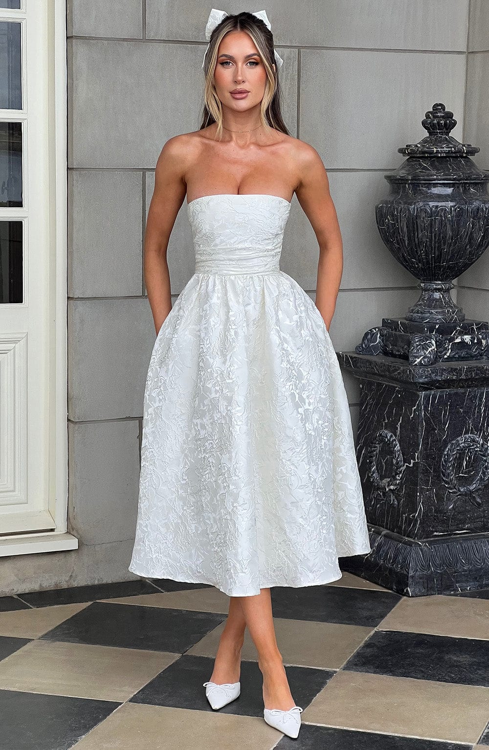 Sorcha Midi Dress in Ivory