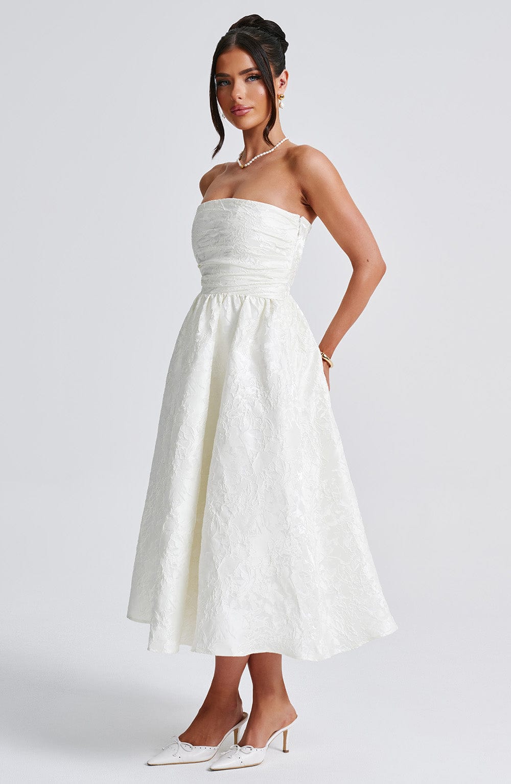 Sorcha Midi Dress in Ivory