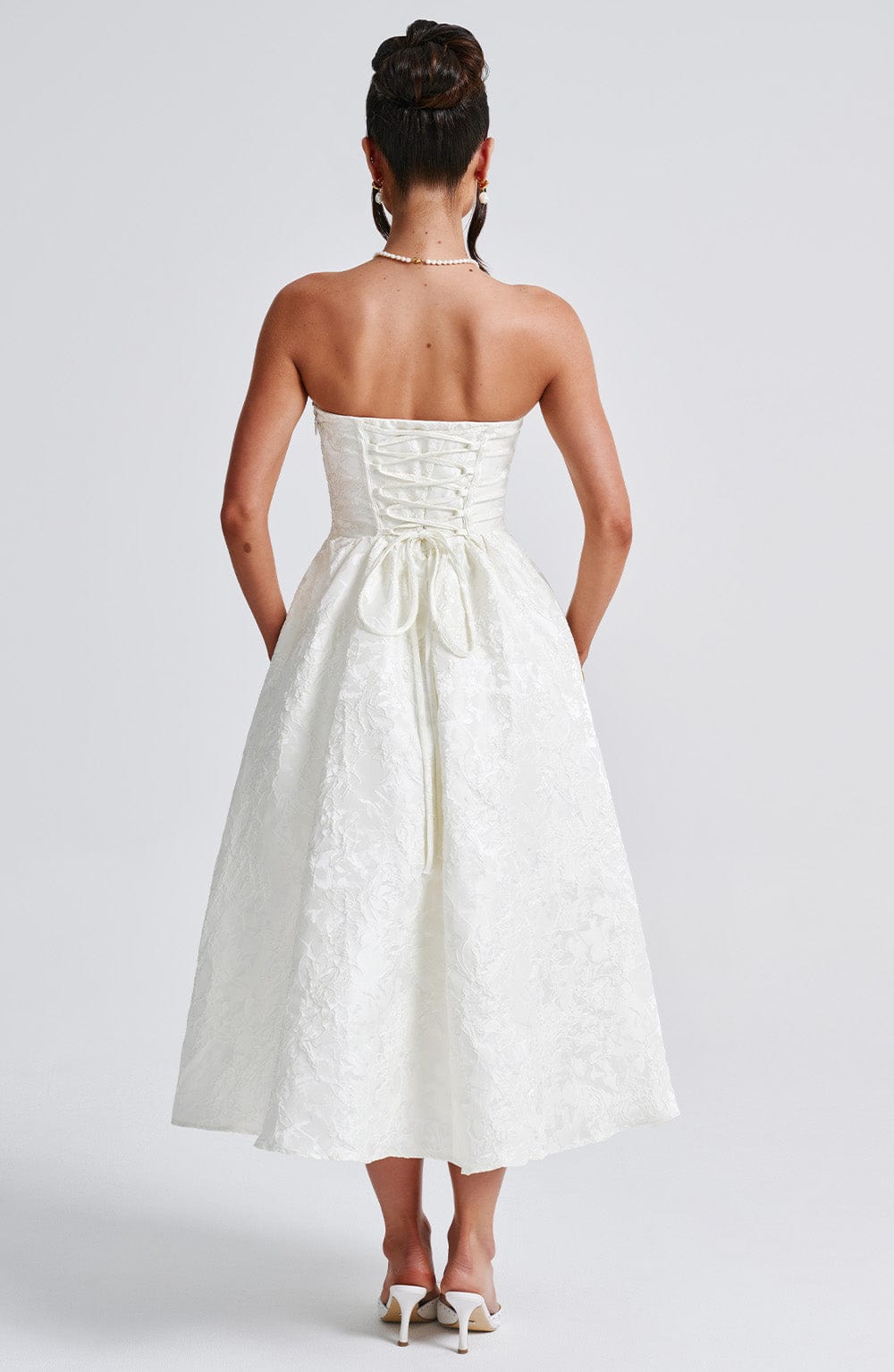 Sorcha Midi Dress in Ivory