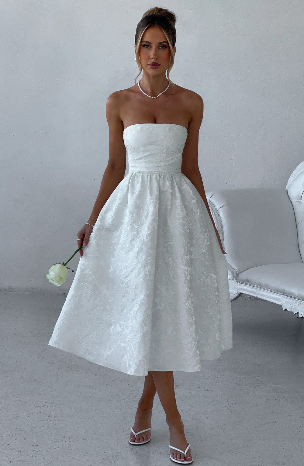 Sorcha Midi Dress in Ivory