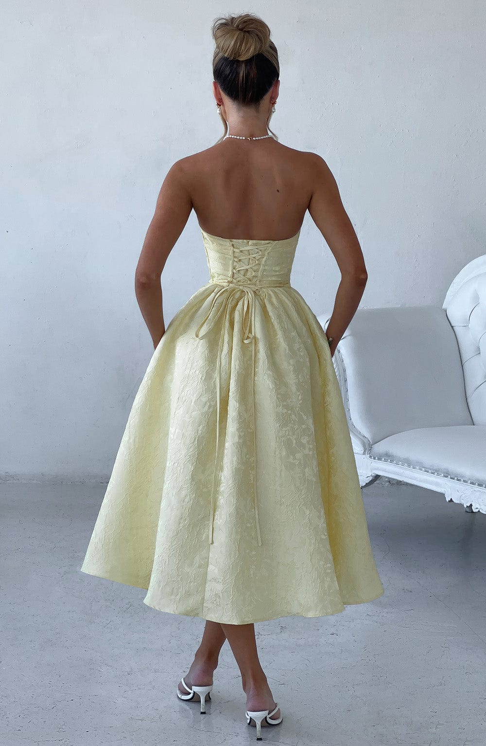 Sorcha Midi Dress in Lemon
