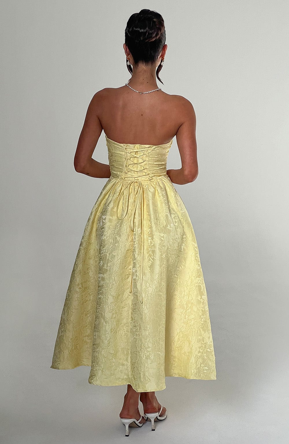 Sorcha Midi Dress in Lemon