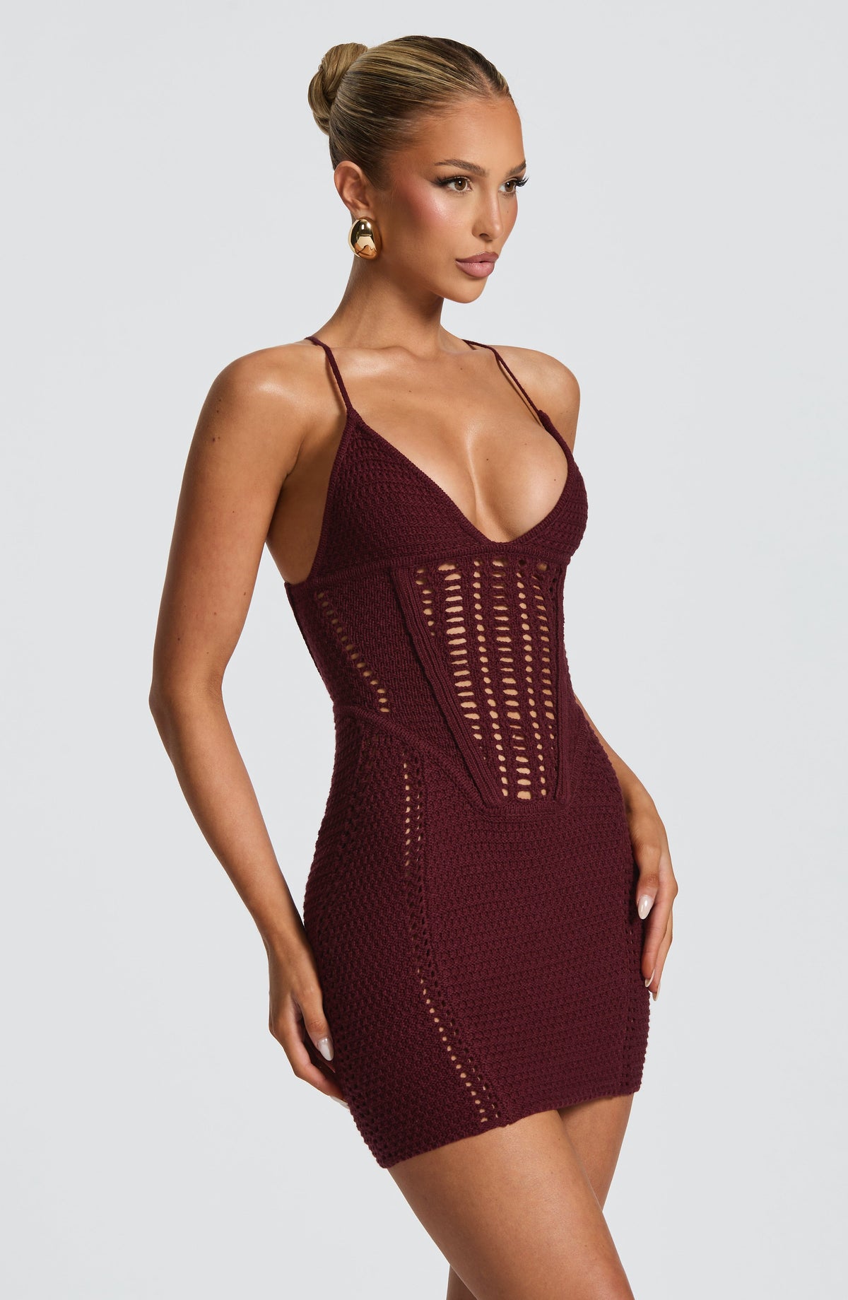Xandra Mini Dress in Cherry Lacquer