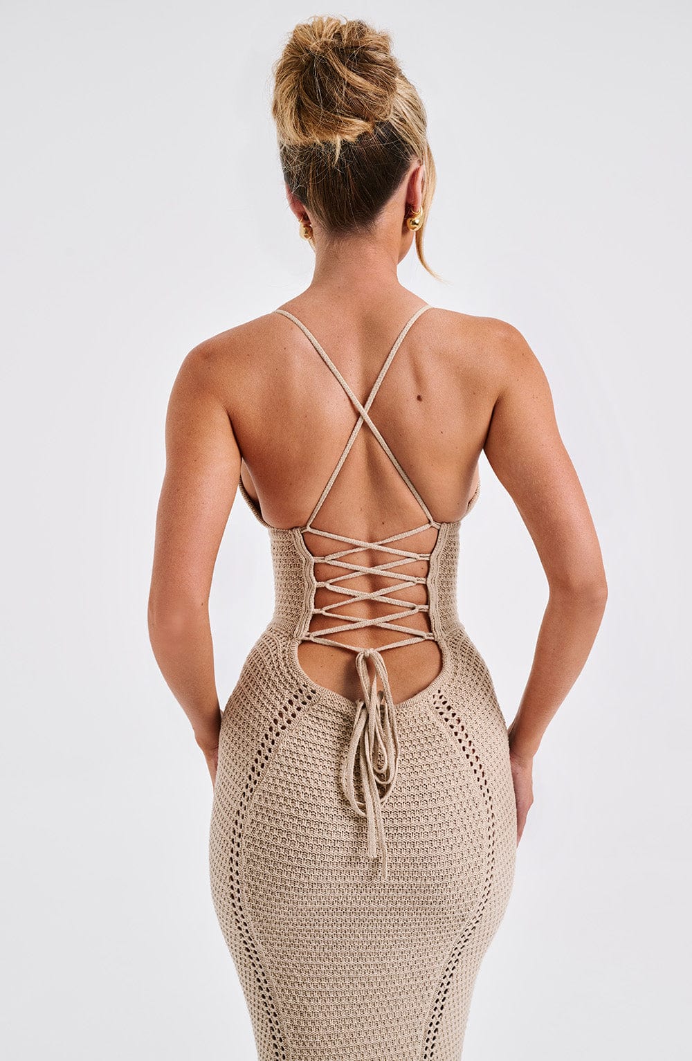 Xanthia Maxi Dress in Beige